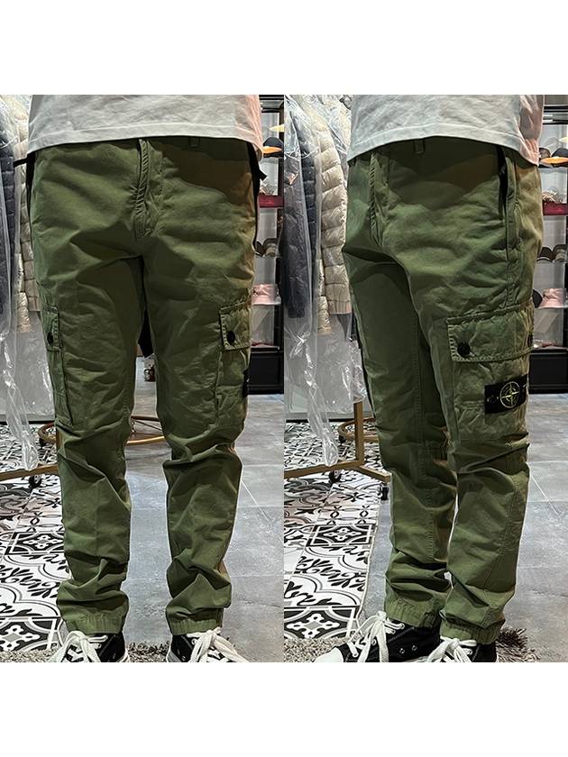 Men's Wappen Patch Cargo Track Pants Green - STONE ISLAND - BALAAN 3