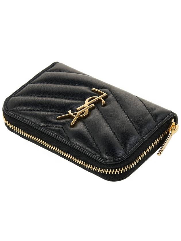 Cassandre Matelasse Lambskin Coin Wallet Black - SAINT LAURENT - BALAAN 5