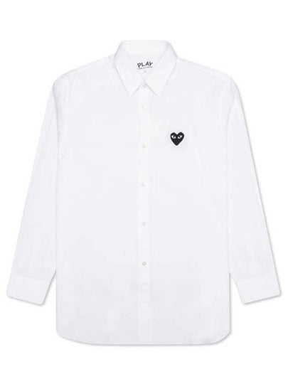 Play Black Heart Patch Long Sleeve Shirt White - COMME DES GARCONS - BALAAN 2