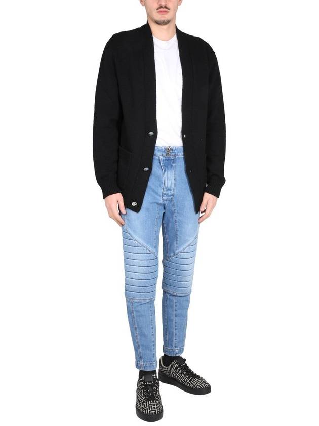 Denim Straight Pants AH1MH165 DC996FF BLUE - BALMAIN - BALAAN 3