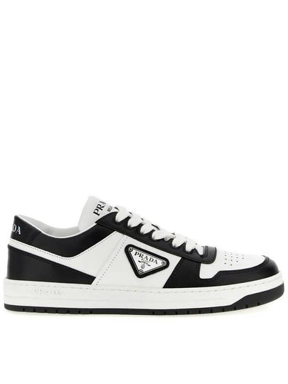 Downtown Perforated Leather Low Top Sneakers White Black - PRADA - BALAAN 2