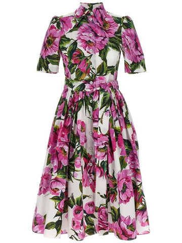 Dolce & Gabbana Longuette Floral Dress - DOLCE&GABBANA - BALAAN 1