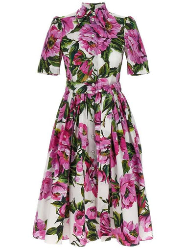 Dolce & Gabbana Longuette Floral Dress - DOLCE&GABBANA - BALAAN 1