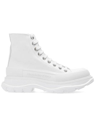 Tread Slick Lace-Up High Top Sneakers White - ALEXANDER MCQUEEN - BALAAN 1