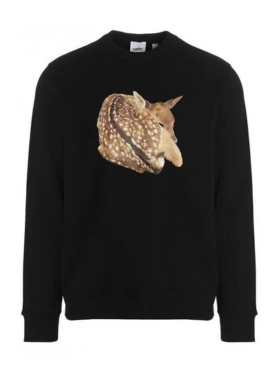 Deer Graphic Print Sweatshirt Black - BURBERRY - BALAAN 2