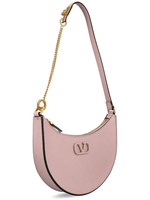 V Logo Classic Leather Chain Shoulder Bag Pink - VALENTINO - BALAAN 4