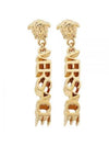 Logo Drop Earrings Gold - VERSACE - BALAAN 2