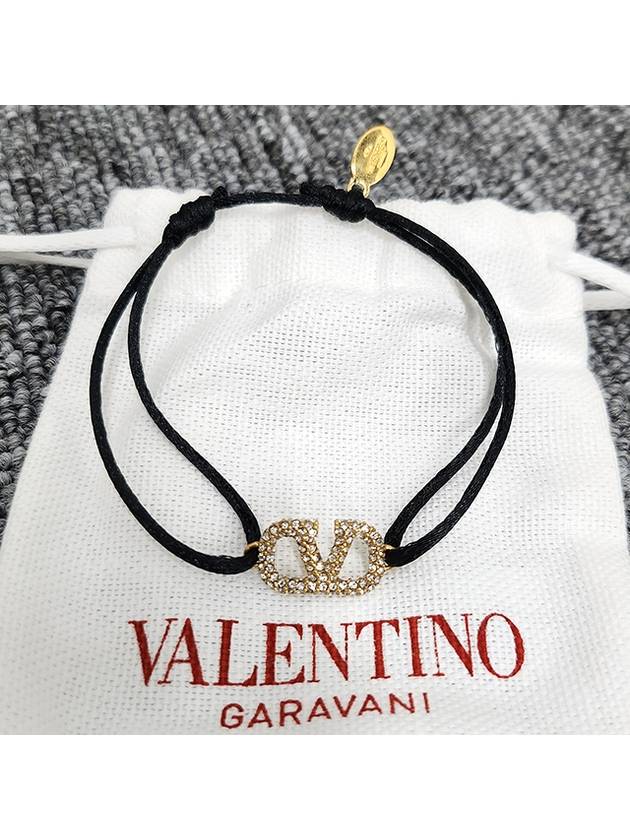 V Logo Garavani Bracelet Black - VALENTINO - BALAAN 4