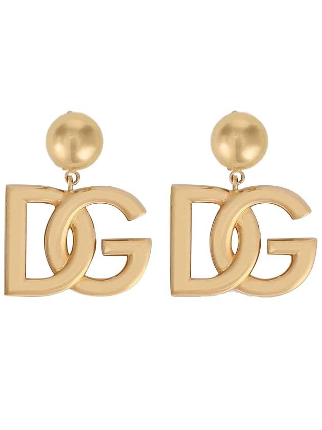 DG Logo Clip On Earrings Gold - DOLCE&GABBANA - BALAAN 1