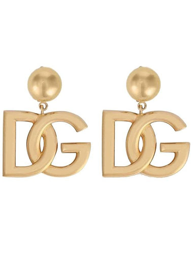 DG Logo Clip On Earrings Gold - DOLCE&GABBANA - BALAAN 1