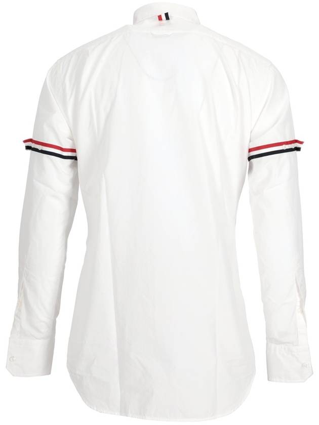 Men's Poplin Grosgrain Armband Classic Long Sleeve Shirt White - THOM BROWNE - BALAAN 5