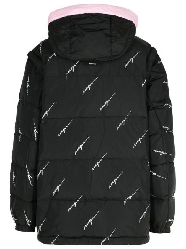 Nylon Down Cursive Logo Padding Black - MSGM - BALAAN 4