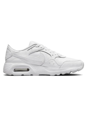 Air Max SC Leather Low Top Sneakers Triple White - NIKE - BALAAN 1