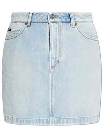 Dolce & Gabbana Denim Skirt, Women's, Light Blue - DOLCE&GABBANA - BALAAN 1