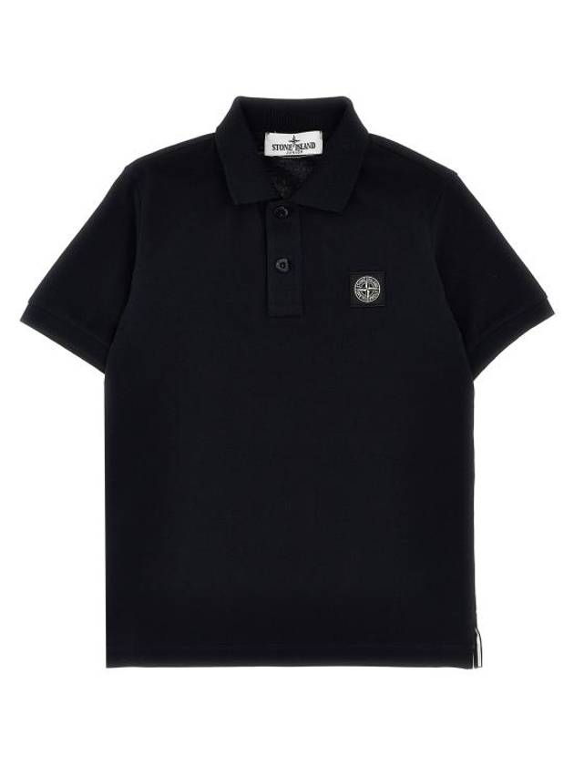 Kids Stretch Cotton Polo Polo Shirt Navy - STONE ISLAND - BALAAN 1