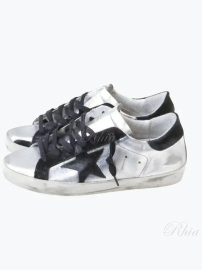 Superstar Black Tab Low Top Sneakers Silver - GOLDEN GOOSE - BALAAN 2