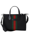 Stripe Canvas Tote Bag Black - GUCCI - BALAAN 3