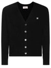 Triomphe Embroidered Cable Knit Cashmere Cardigan Black - CELINE - BALAAN 2