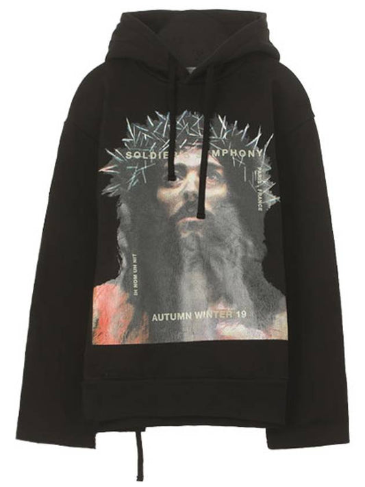 Jesus print hoodie black - IH NOM UH NIT - BALAAN 2