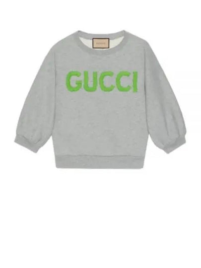 Cotton Jersey Crop Sweatshirt Grey - GUCCI - BALAAN 2