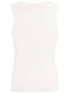 Ride Ribbed Long Tank Sleeveless White - AMI - BALAAN 3