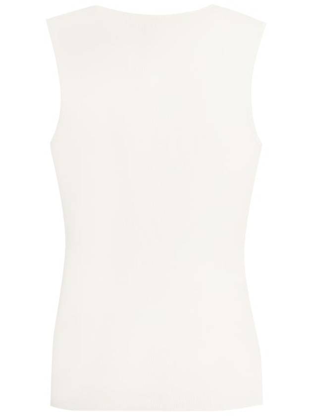 Ride Ribbed Long Tank Sleeveless White - AMI - BALAAN 3