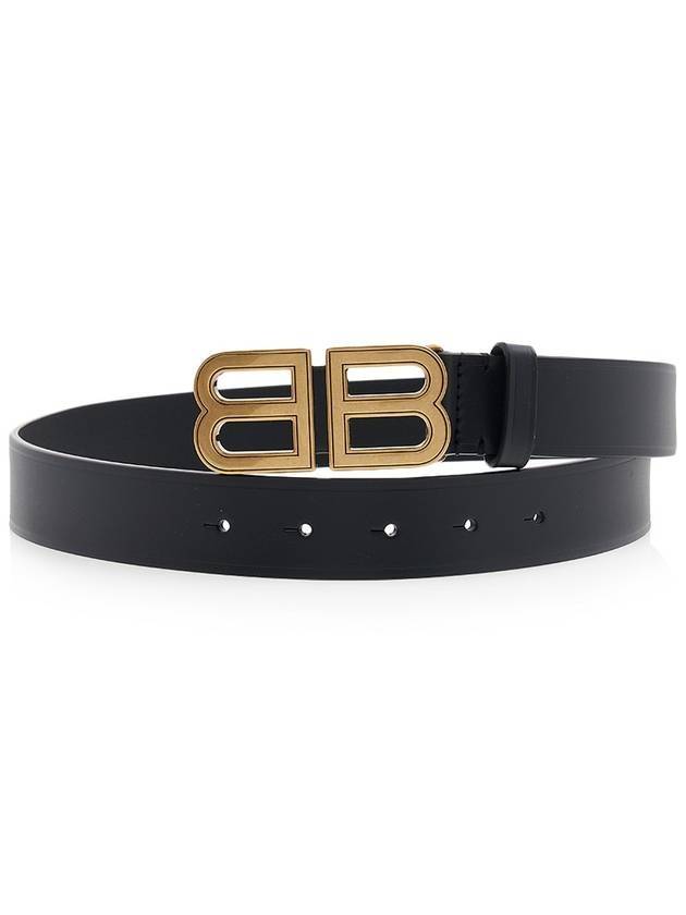 Logo Buckle Leather Belt Black - BALENCIAGA - BALAAN 1
