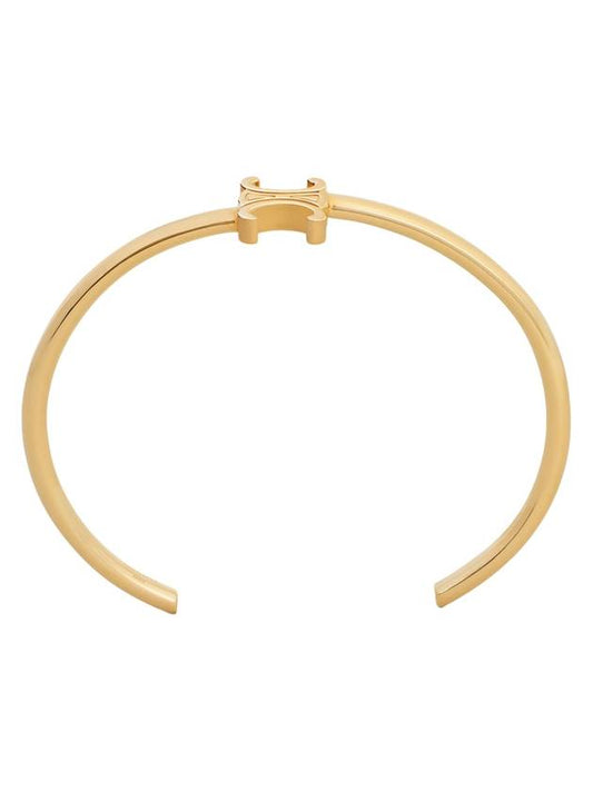 Triomphe Asymmetric Cuff Brass Bracelet Gold - CELINE - BALAAN 1