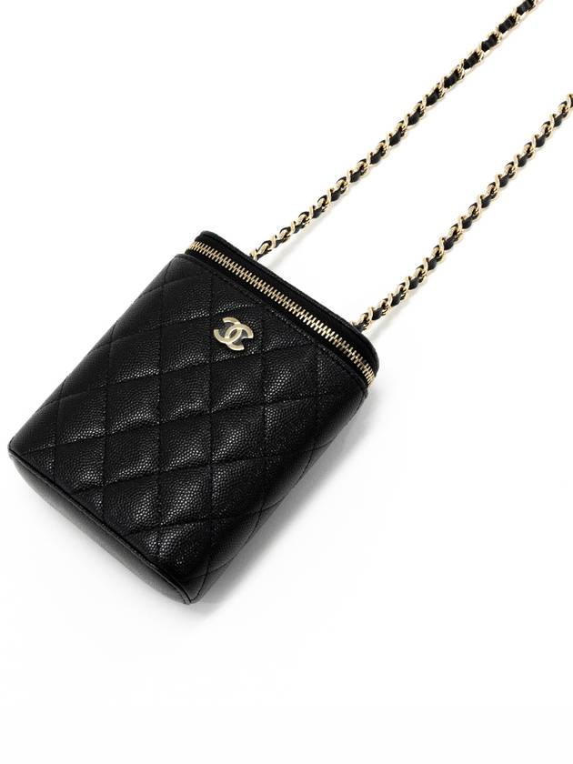 Classic Chain Cosmetic Caviar BLACK Champagnegold AP2195 - CHANEL - BALAAN 5