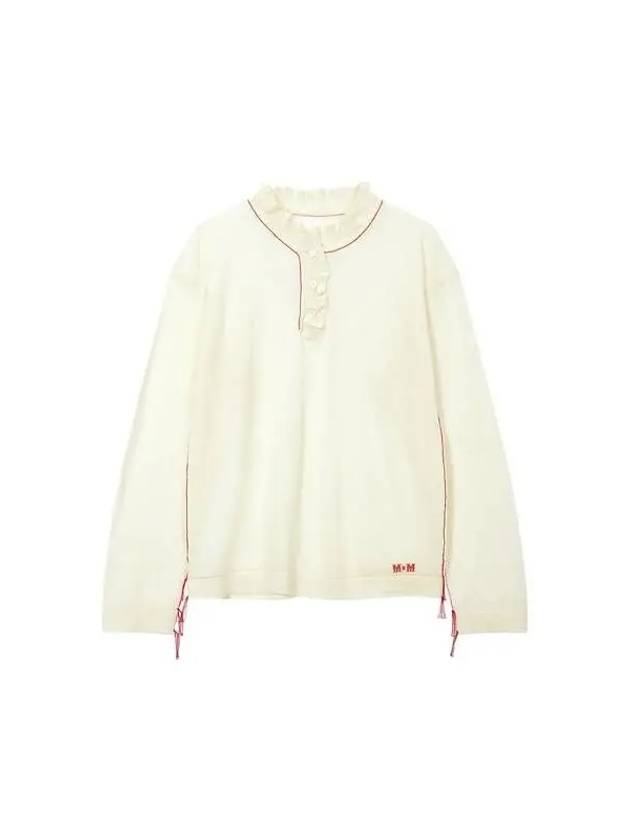 Women s Stitched Frill Knit Cream - MAISON MARGIELA - BALAAN 1