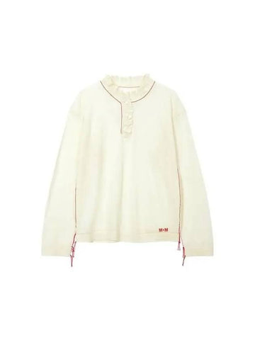 Women s Stitched Frill Knit Cream - MAISON MARGIELA - BALAAN 1