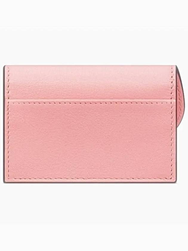 Saddle Bloom Goatskin Flap Card Wallet Light Pink - DIOR - BALAAN 5