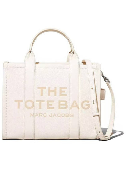 Logo Medium Leather Tote Bag Ivory - MARC JACOBS - BALAAN 2