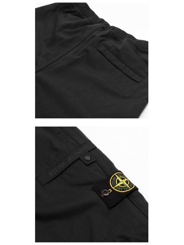 Men's Wappen Patch Cargo Jogger Pants Black - STONE ISLAND - BALAAN 6