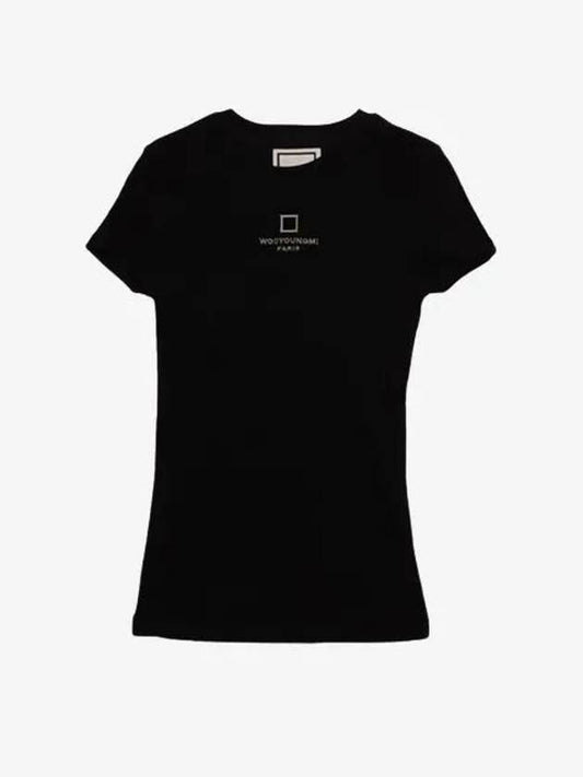 Cap sleeve short t shirt black women M241TS13724B - WOOYOUNGMI - BALAAN 2