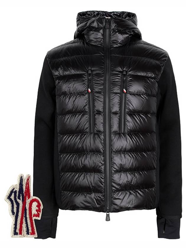 Black Tricot Grenoble Knit Hood Goose Down Zip up 9B00012 C9043 999 00574 - MONCLER - BALAAN 1