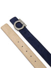 Gancini Reversible Leather Belt Navy - SALVATORE FERRAGAMO - BALAAN 5