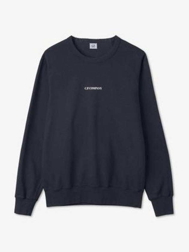 Light Fleece Logo Sweatshirt Navy - CP COMPANY - BALAAN 2