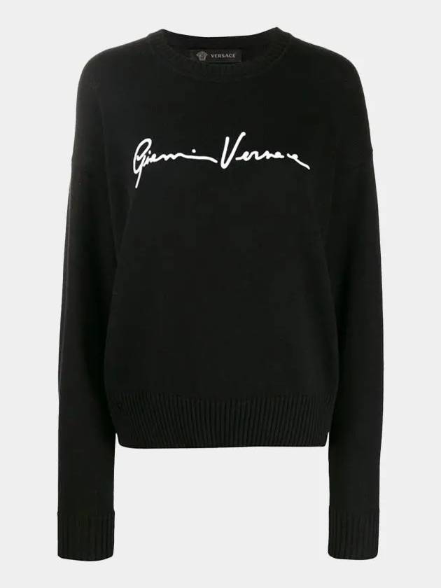 Signature Logo Knit Top Black - VERSACE - BALAAN 2