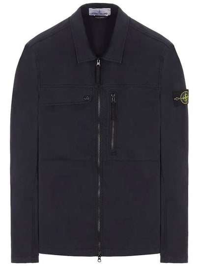 Supima Cotton Twill Stretch-TC Jacket Navy Blue - STONE ISLAND - BALAAN 2