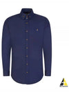Men's Embroidered ORB Logo Long Sleeve Shirt Navy - VIVIENNE WESTWOOD - BALAAN 2