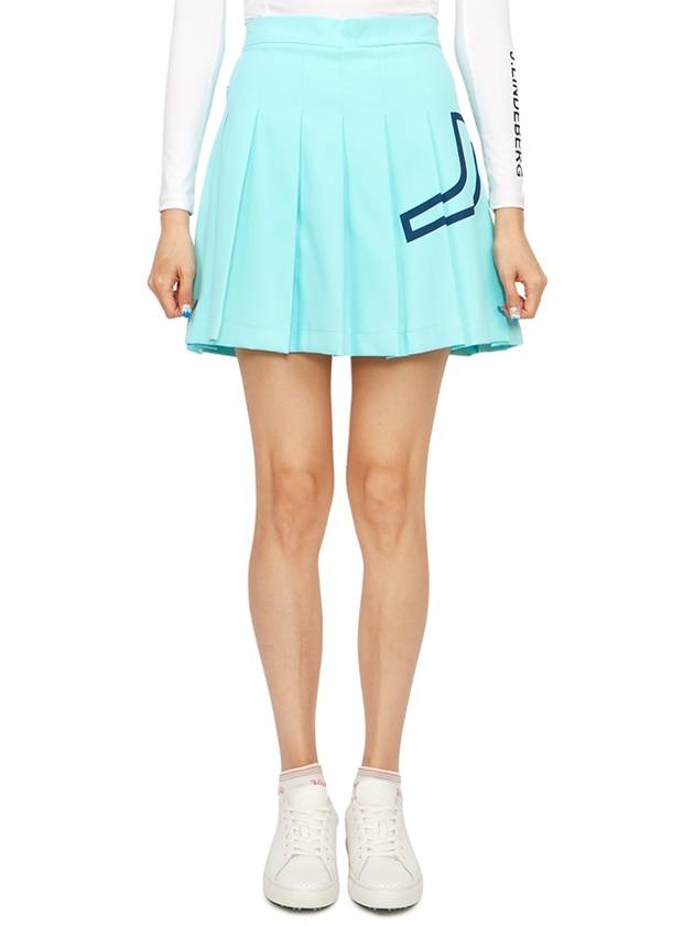 Naomi Pleated Skirt Aruba Blue - J.LINDEBERG - BALAAN 2