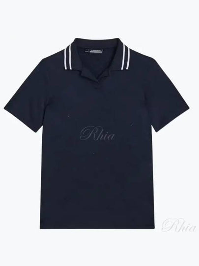 Women's Sammy Short Sleeve Polo Shirt Navy - J.LINDEBERG - BALAAN 2