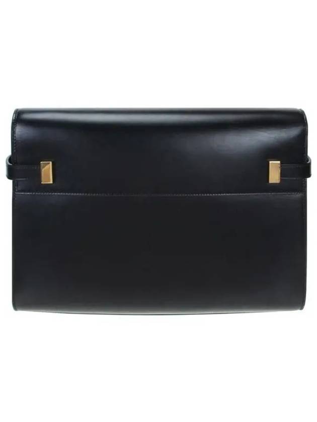 Leather Box Manhattan Shoulder Bag Black - SAINT LAURENT - BALAAN.