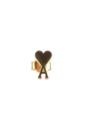 De Coeur Stud Palladium Plated Brass Earrings Gold - AMI - BALAAN 1