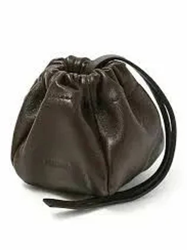 Ripple Drawstring Leather Pouch Bag Black - JIL SANDER - BALAAN 2