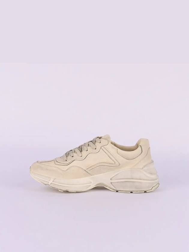 Rhyton Leather Sneakers Distressed Ivory - GUCCI - BALAAN 4