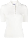 Logo Polo Short Sleeve Knit Top White - COURREGES - BALAAN 1