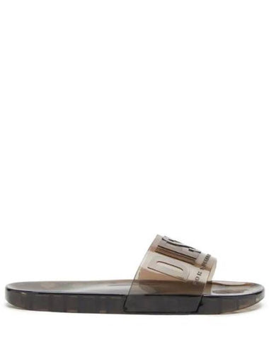 SA Karaibi GL Logo Strap Transparent Slippers Black - DIESEL - BALAAN 1