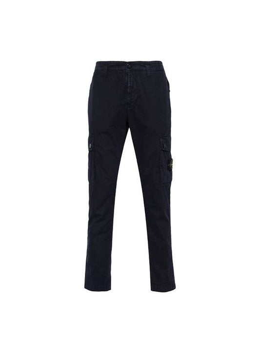 Wappen Patch Old Treatment Slim Fit Cargo Straight Pants Navy - STONE ISLAND - BALAAN 2